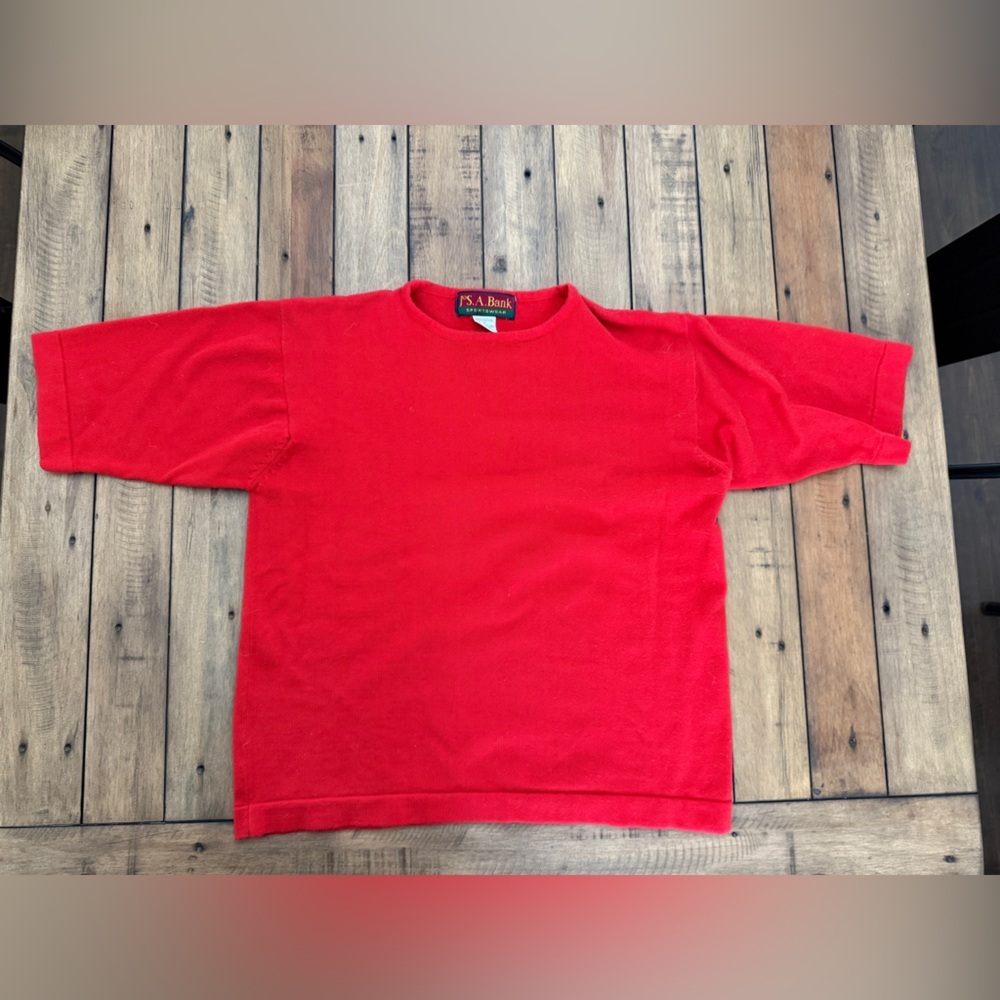 Vintage Jos A Bank Shirt Sportswear Women's Size Small Red 100% Cotton